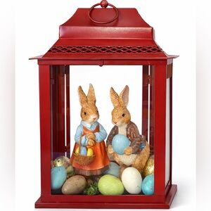Melrose International Lantern; Burton & Burton Easter Bunny Figurine Set | NWT